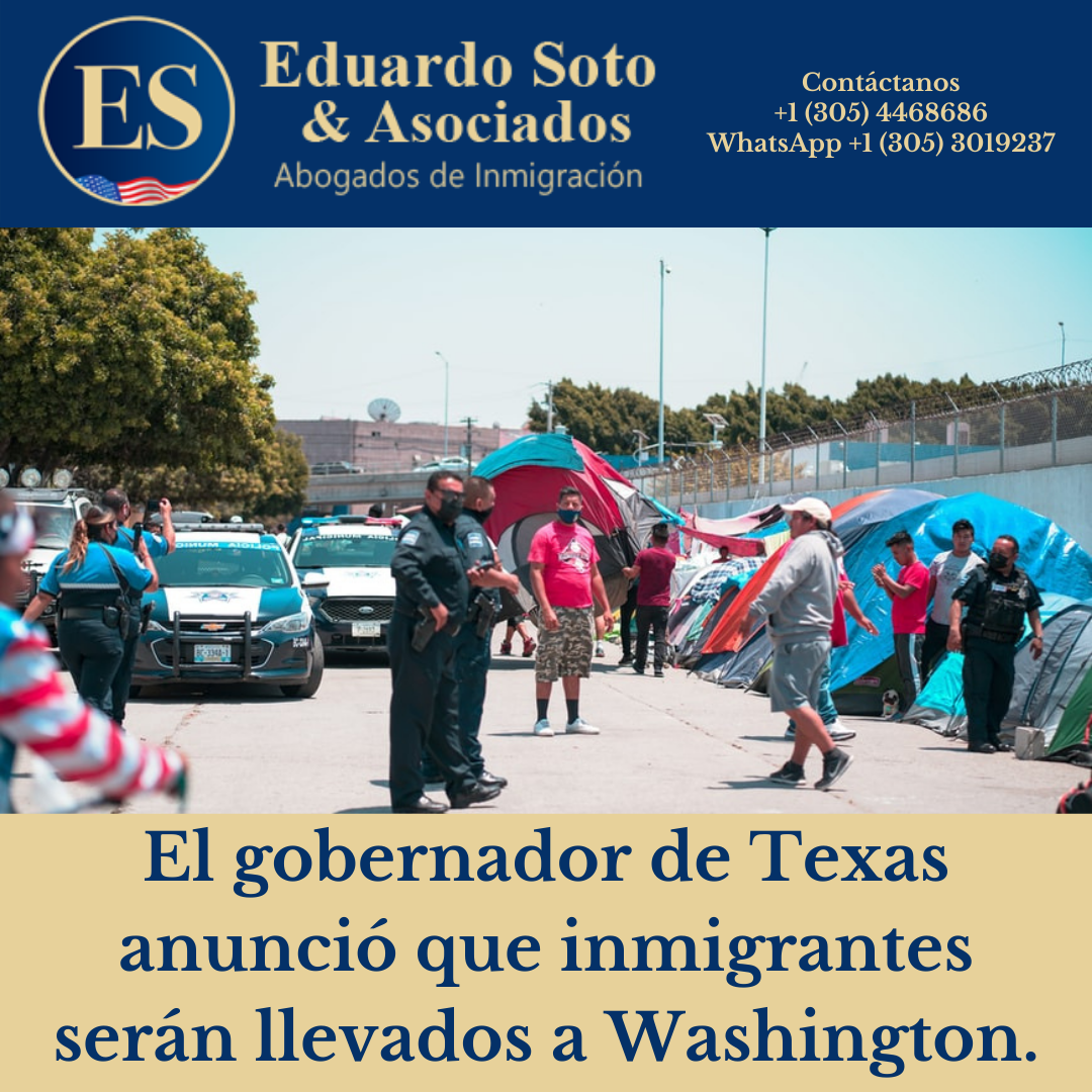 El gobernador de Texas anunció que inmigrantes serán llevados a Washington