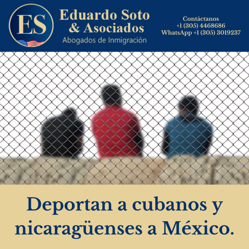 Deportan a cubanos y nicaragüenses a México