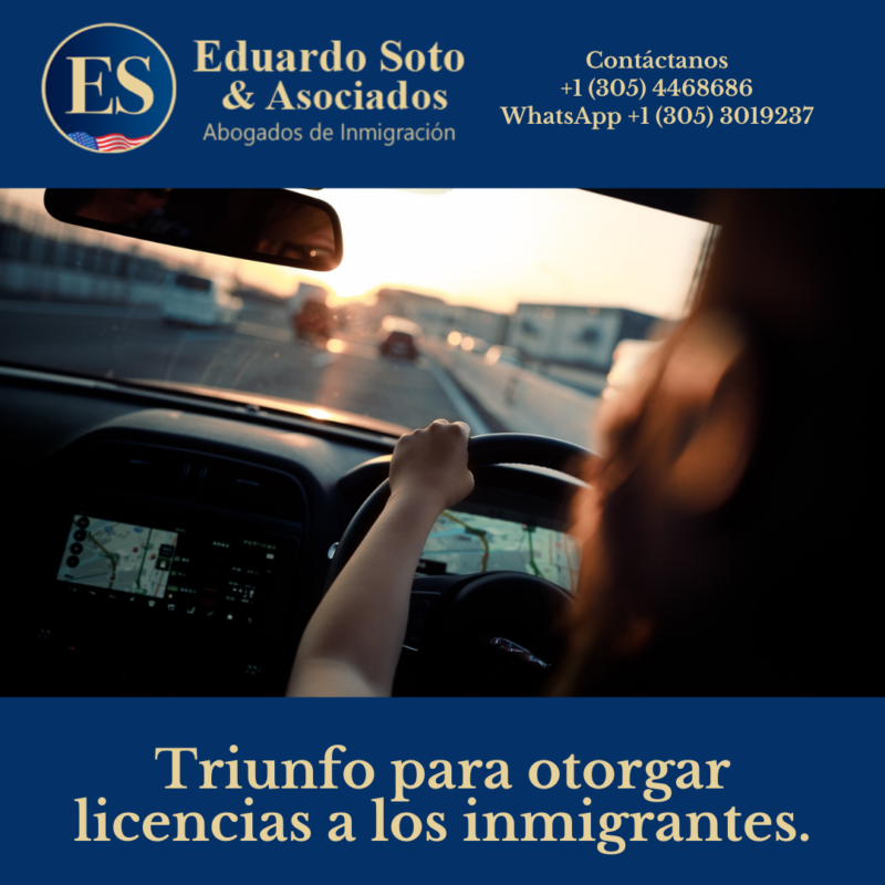 Triunfo para otorgar licencias a los inmigrantes